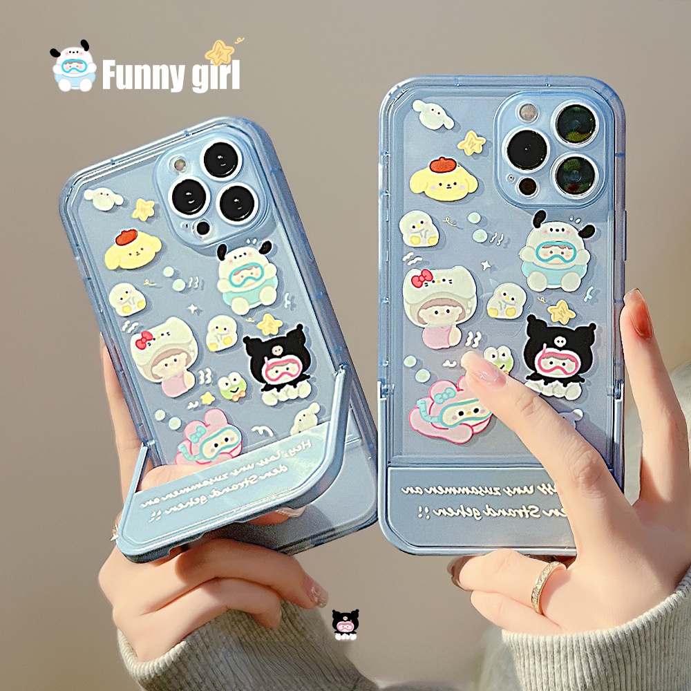 Ốp Điện Thoại TPU Bốn Góc Chống Sốc Có Giá Đỡ Gập Gọn Cho iPhone 13 13pro 13prm 11 7Plus 8Plus Xr XS 13 12 Pro Max
