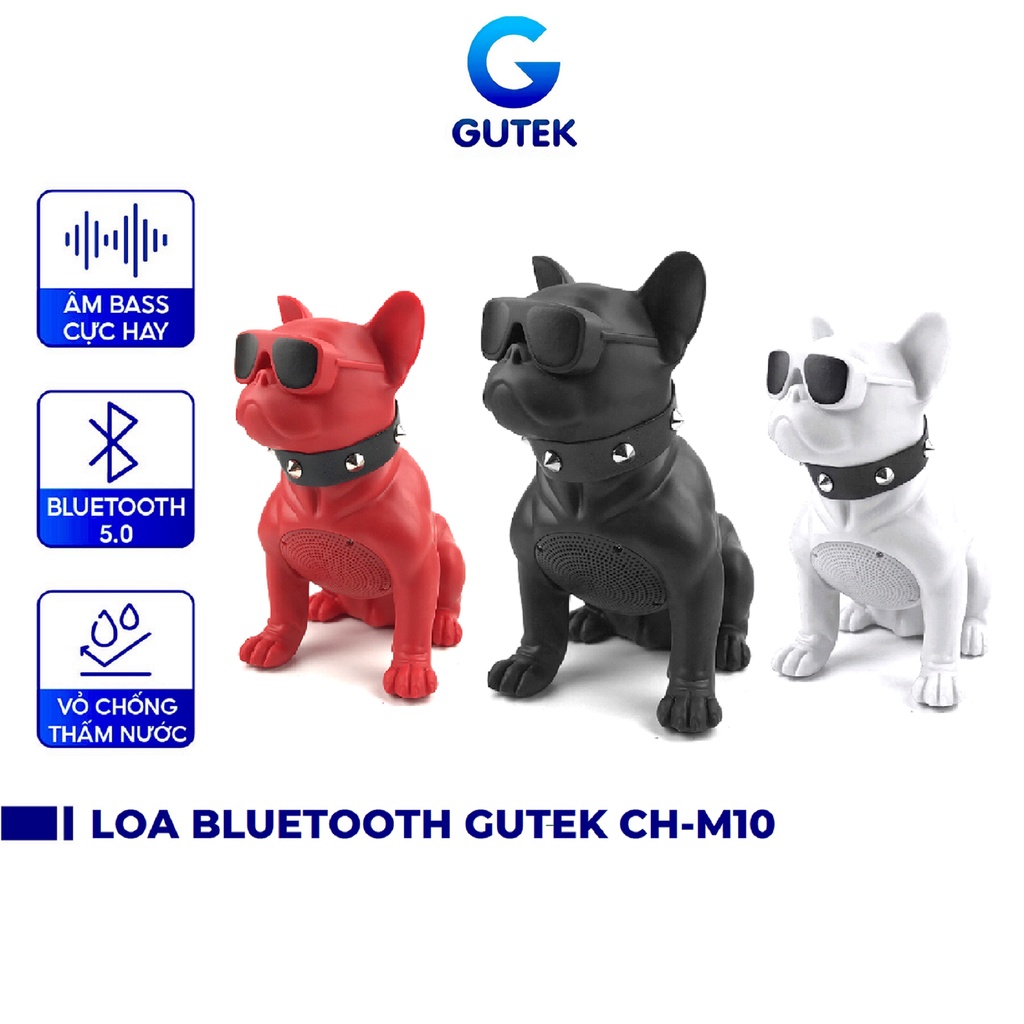 Loa bluetooth nghe nhạc siêu bass không dây Gutek CH-M10 hình con chó Bull