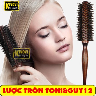 Lược Tròn Tạo Phồng Tóc Bằng Gỗ TONI&GUY12 - Lược Tạo Kiểu Tóc Nam, Nữ - Lược Chải Tóc KIVOVI