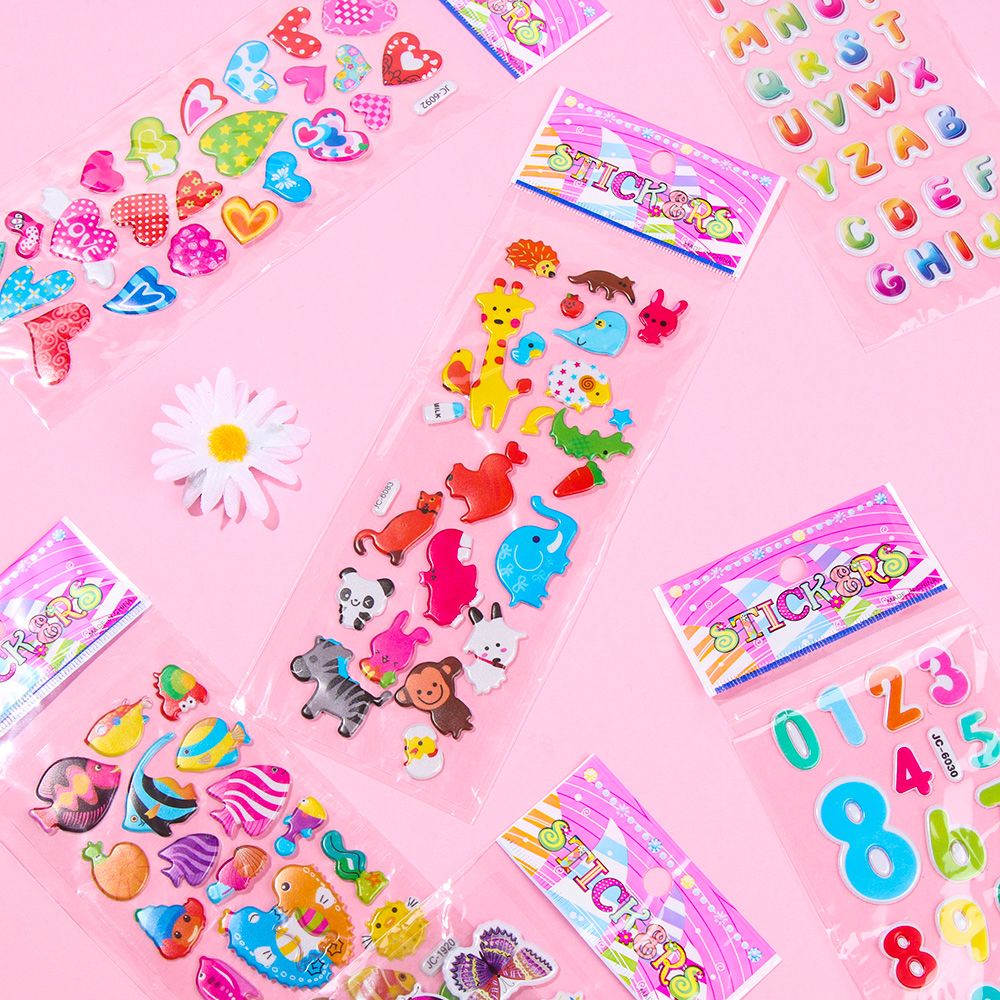 Miếng dán tường họa tiết hoạt hình 3D cổ điển chống nước giáo dục sớm cho bé