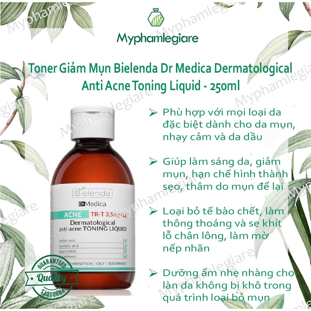 Toner da dầu mụn cho mặt và lưng Dr Medica ACNE | Bielenda