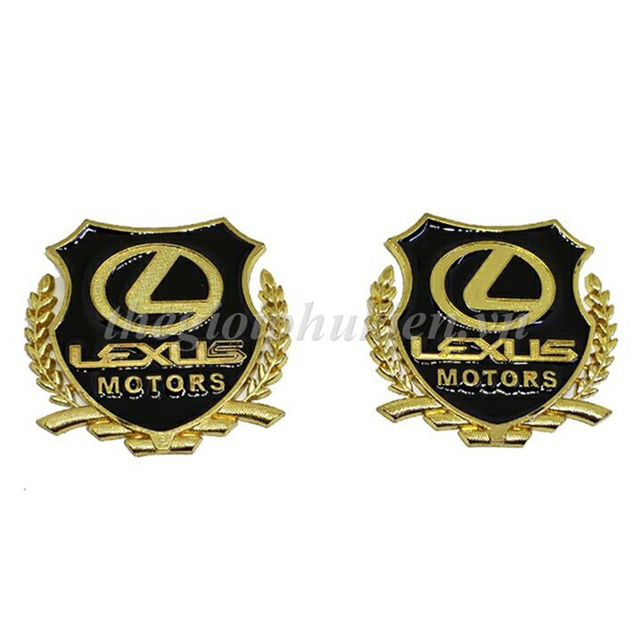 Bộ 2 Logo dạng Bông lúa theo xe -Lexus( hàng chất )