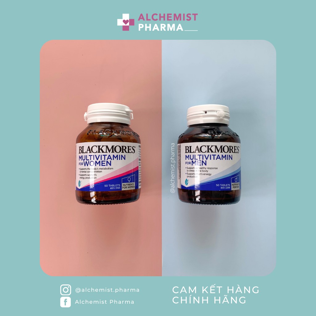VIÊN UỐNG BỔ SUNG VITAMIN TỔNG HỢP BLACKMORES MULTIVITAMIN FOR MEN, WOMEN ÚC 50 VIÊN