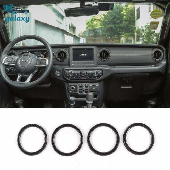Bộ 4 Viền Lỗ Thông Khí Bằng Sợi Cacbon Cho Jeep Wrangler Jl Jt 18+