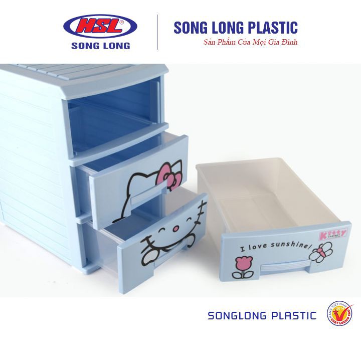 Tủ đựng quần áo cho bé, tất, đồ lót - Tủ Kitty Song Long