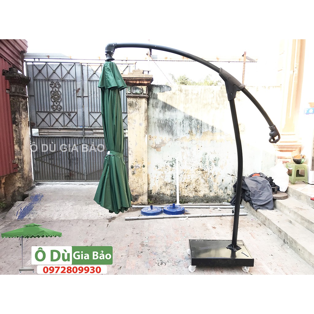 Ô Dù Lệch Tâm Tròn Móc Câu 3M - BH 1 Năm (Chưa bao gồm Vỏ chân đế bê tông 55kg có bánh xe)