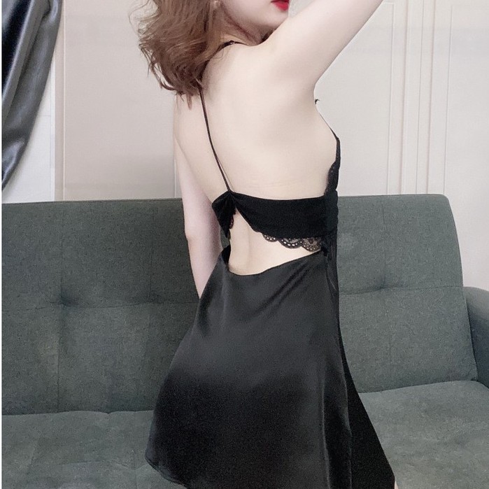 Váy Ngủ 2 Dây Gợi Cảm Kèm Quần Chip – Đầm Ngủ Freesize Sexy Lụa Satin Quyến Rũ Có Móc Điều Chỉnh Dây Tiện Lợi | BigBuy360 - bigbuy360.vn