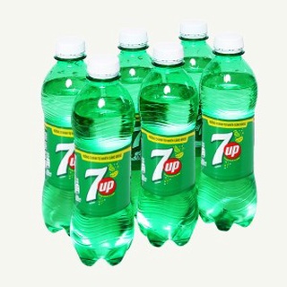 Lốc 6 chai Nước ngọt 7 Up vị chanh chai 390ml