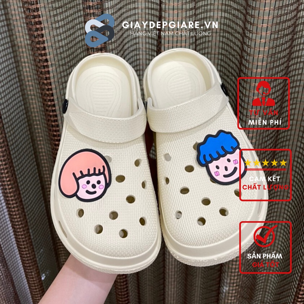 Dép Sục Crocs Cao Cấp Sticker Dễ Thương Siêu Nhẹ Thoáng Chân[SUC301stickerNAMNU] - Giaydepgiare.vn