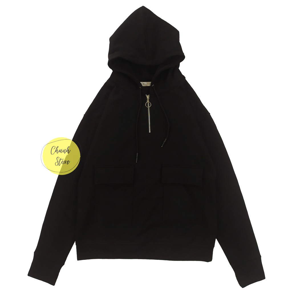 Áo Hoodie Zip Cổ Túi Hộp