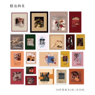 Set 40 sticker hình dán zaomo vintage trang trí sổ ST011