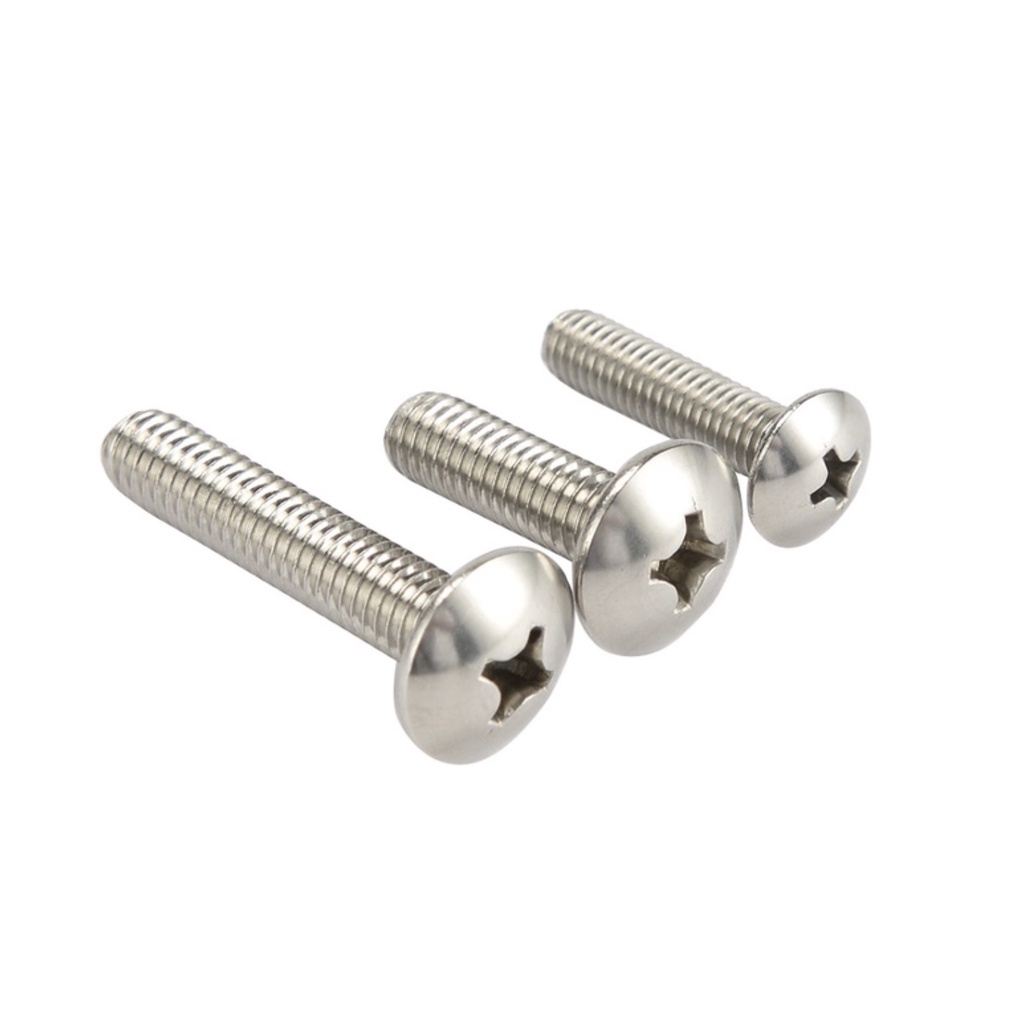 Bu lông M4  pake đầu dù thân bulong 30/ 50 con Vít bake đầu tròn thép có tán ê-cu