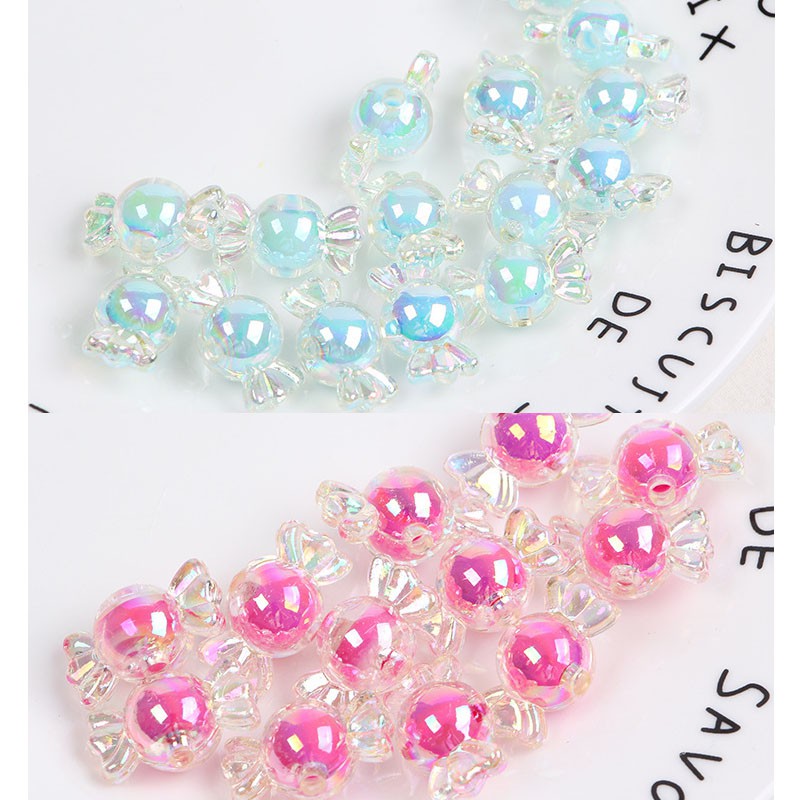 Set 10 Hạt Xỏ Lỗ 22 * 12mm Màu Kẹo Làm Trang Sức