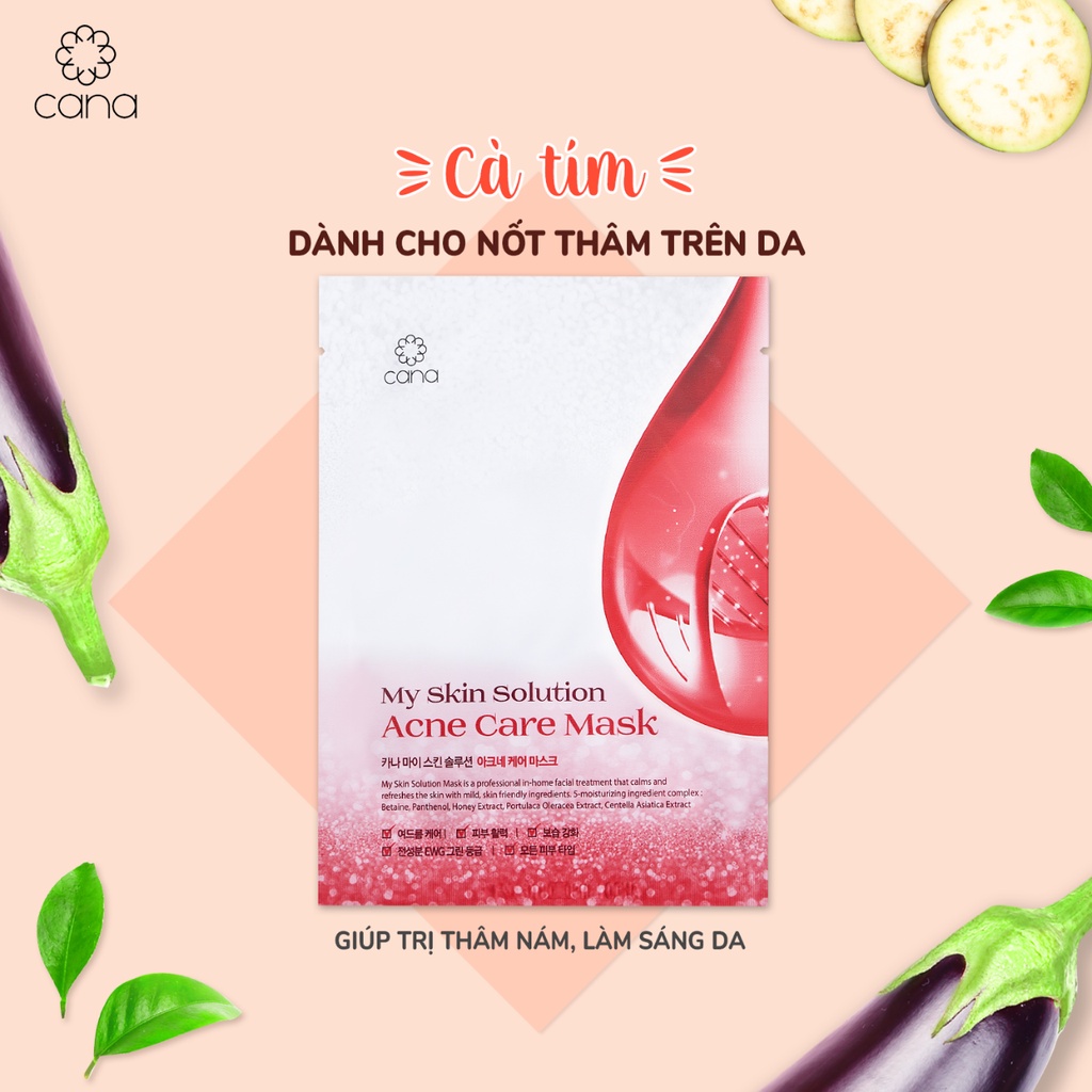 [Mã SKAMLTSW8 giảm 10% đơn 100K] Mặt Nạ Tràm Trà Chăm Da Mụn Hàn Quốc Cana My Skin Solution Acne Care