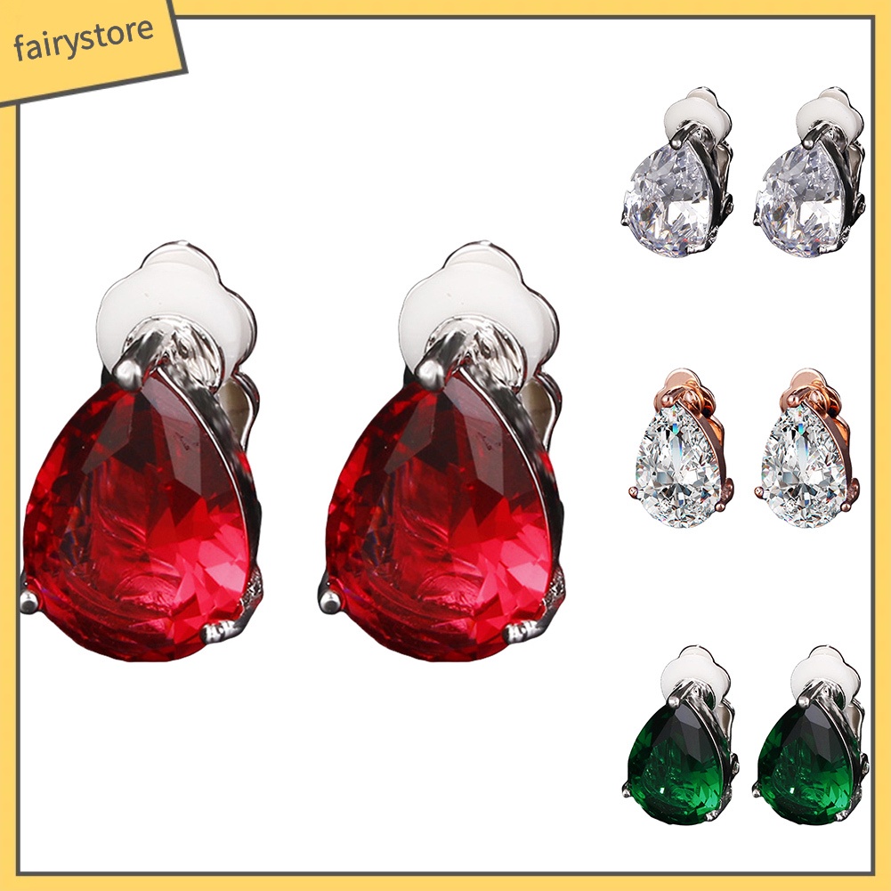 Bông Tai Đính Đá Hình Giọt Nước Thời Trang Cho Nữ