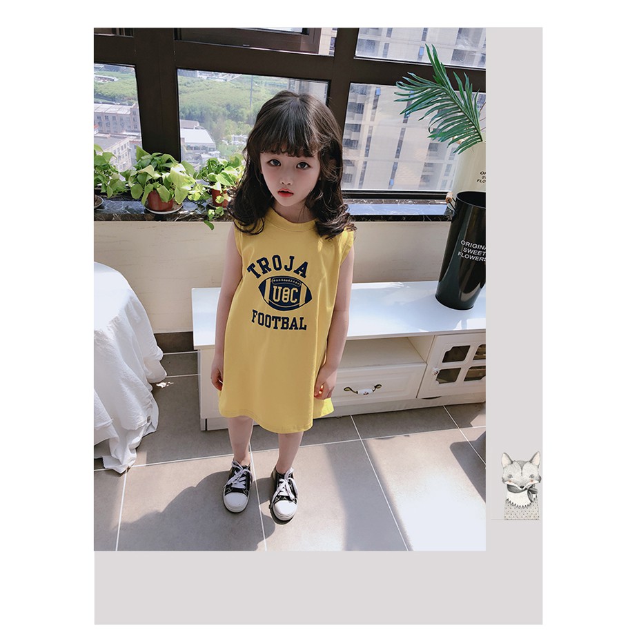 Váy suông bé gái (4 màu) HÀNG QUẢNG CHÂU CAO CẤP VBG86 - Đầm bé gái 1-7 tuổi