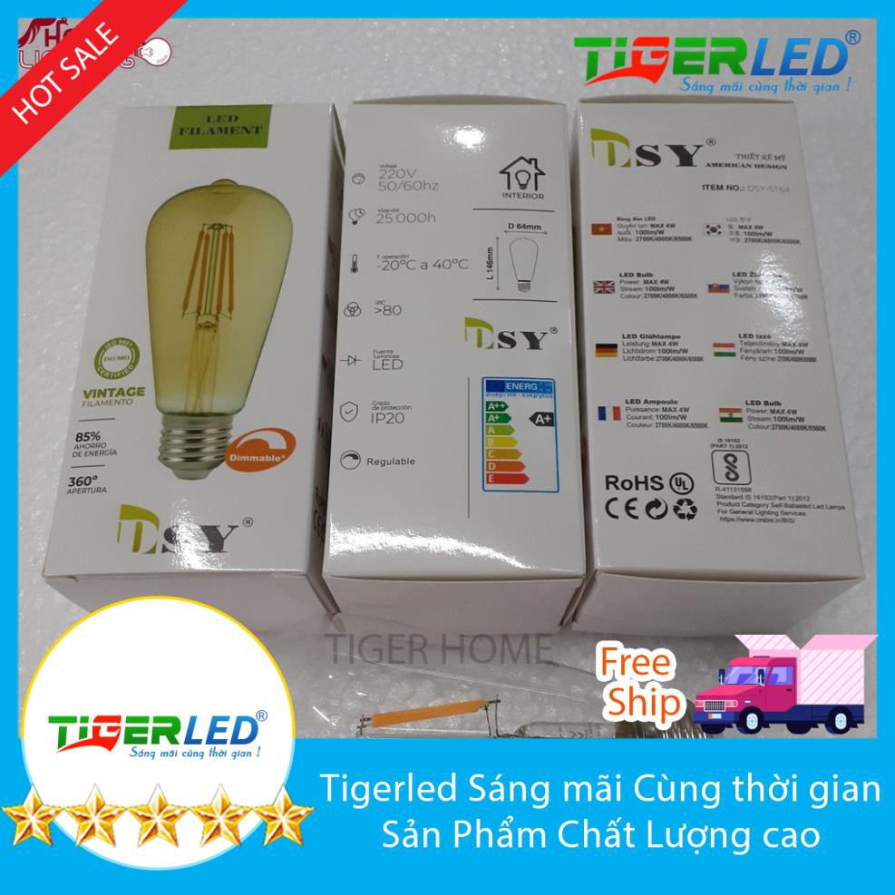 Bóng LED Edison T64 4W