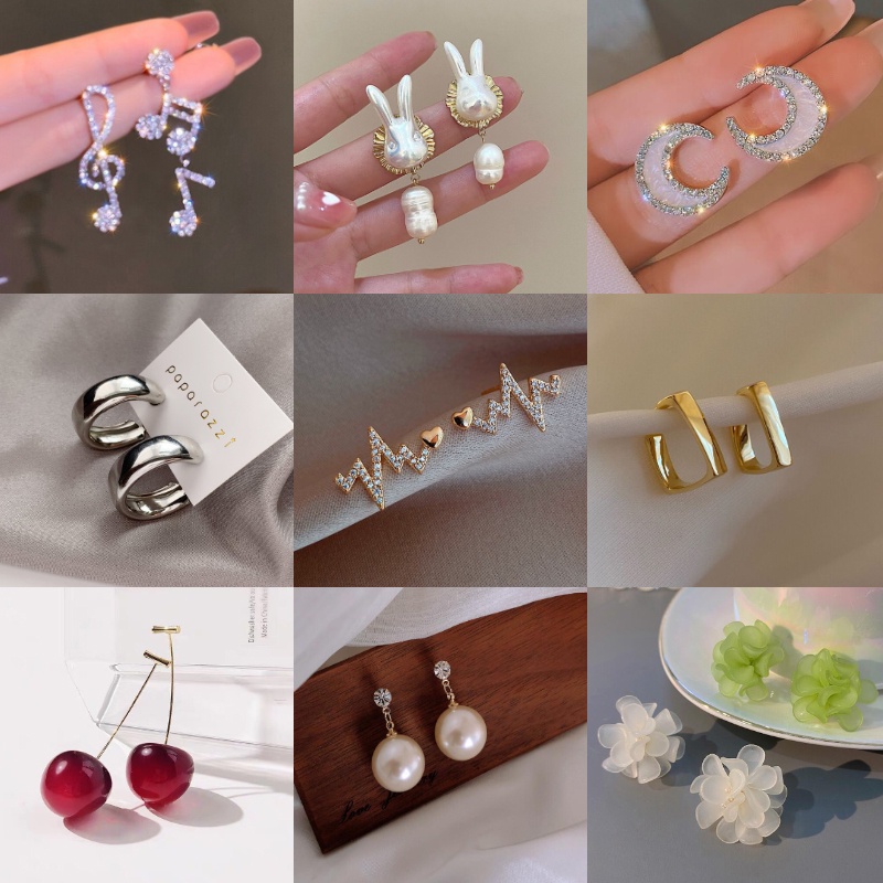 Bông Tai Mạ Bạc 925 Thiết Kế Đơn Giản Cho Nữ