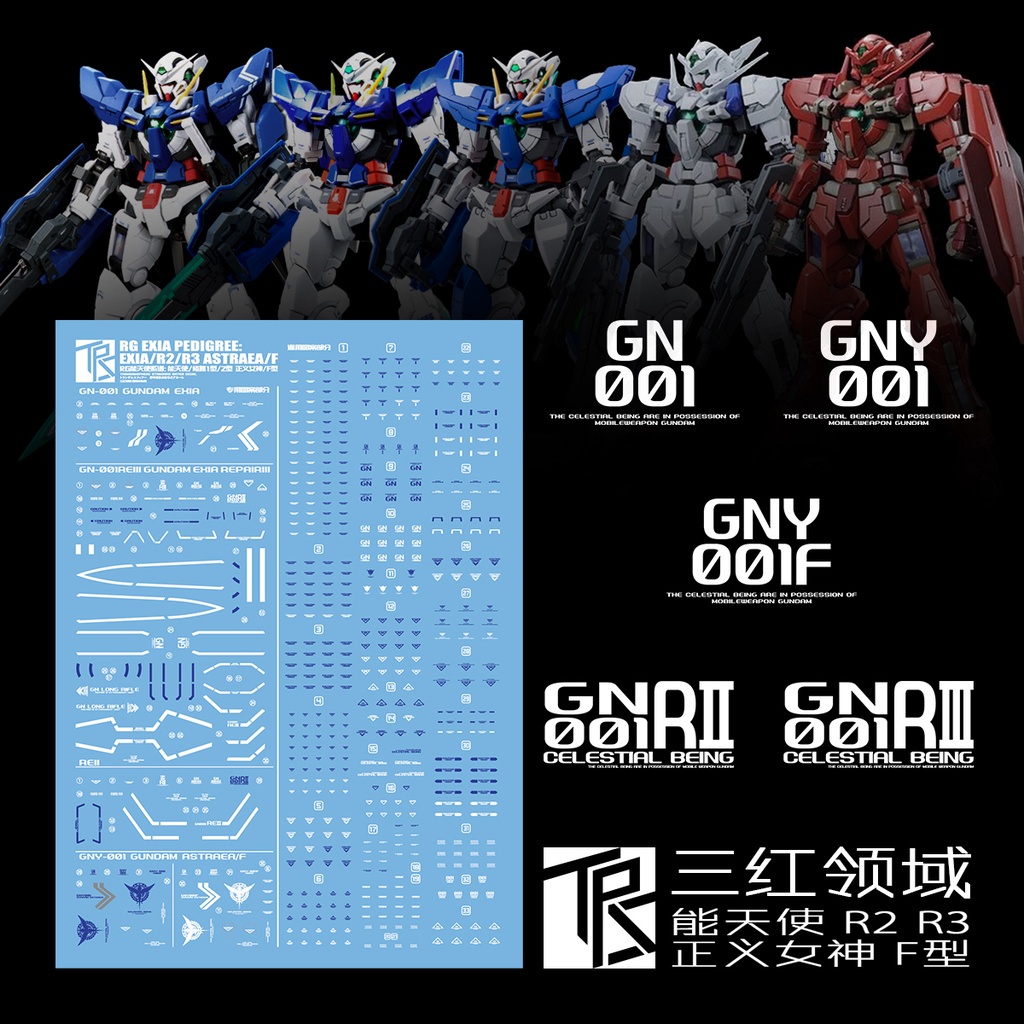 Decal Dán Trang Trí Xe RG EXIA Series R2 R3 Justice F