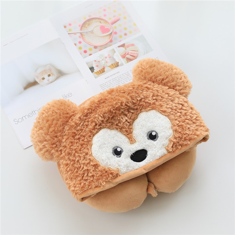 DISNEY Gối Kê Cổ Hình Chữ U Có Mũ Trùm Đầu Hình Hoạt Hình Kira Stellalou Kuromi Linabell Dễ Thương Sự Bảo Vệ
