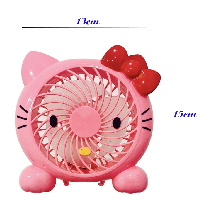 Quạt sạc usbfree shipBH 1 đổi 1 cầm tay mini kiêm để để bàn Hello Kitty, Đorêmon Siêu Đáng Yêu