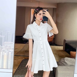 Váy trắng 💝💝siêu hot 💝💝 cổ polo mới 2020