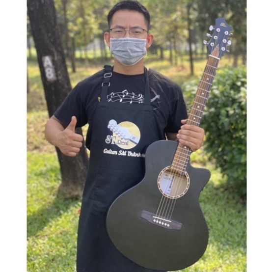 [MÃ giảm 40K]Đàn Guitar Acoustic Chính Hãng ST.Real Mã ST-X1 Có Ty Chỉnh Cần Chất Liệu Gỗ Nhập Khẩu Màu Đen