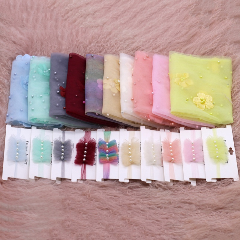 Set 2 Chăn Chiffon Quấn Bé Sơ Sinh Đính Hạt Cườm