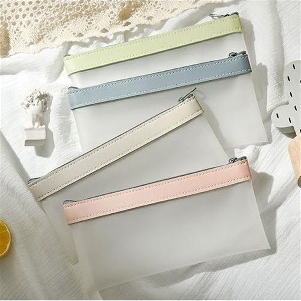 Túi Đựng Bút Trong Suốt Sức Chứa Lớn Có Khóa Kéo Tiện Dụng