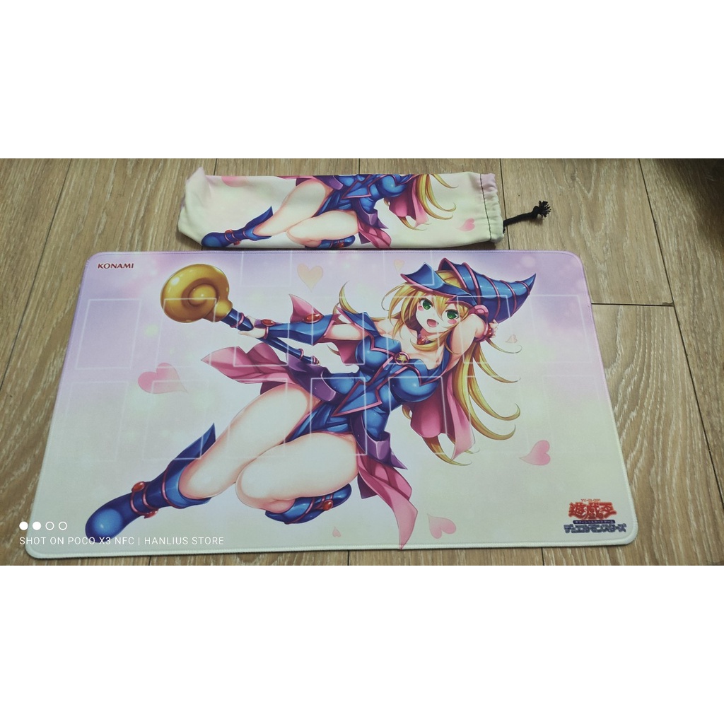 playmat lót chuột, thàm chơi game yugioh 60x40 cm dark magicial girl + kèm túi vải