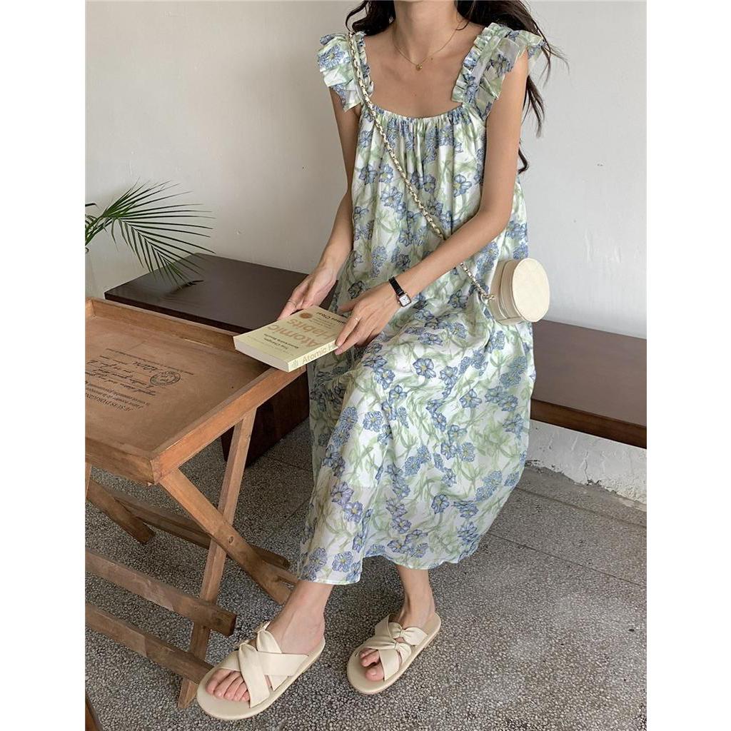 Đầm Hoa Hai Dây Dáng Rộng Thời Trang Mùa Hè 64235