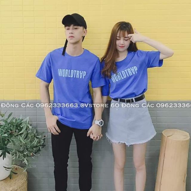 áo đôi màu xanh bích nam nữ cá tính