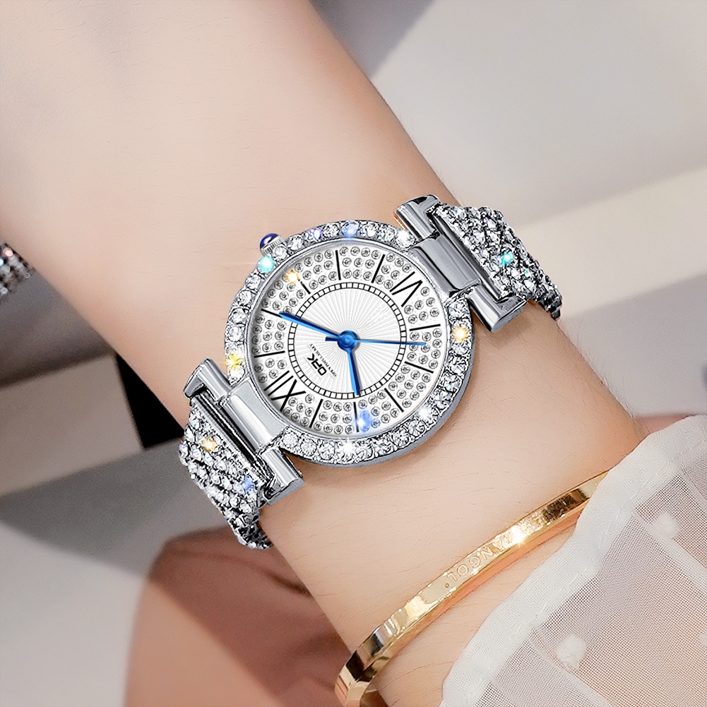 Đồng Hồ Đeo Tay Chống Thấm Nước Màu Dạ Quang Mặt Vuông Cho Nữ opk 8618
