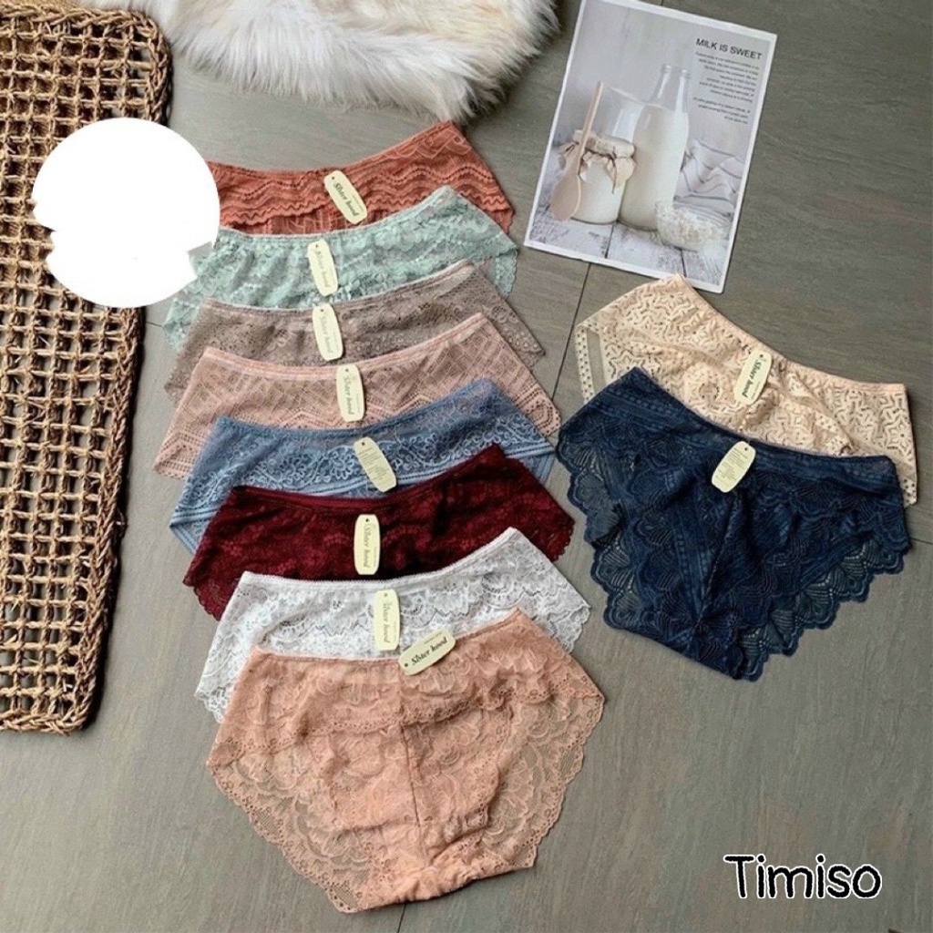 Quần Lót Nữ Ren chất liệu mềm mại với thiết kế Ren xuyên thấu sexy gợi cảm QL8423  (Bầu bí bon chen)