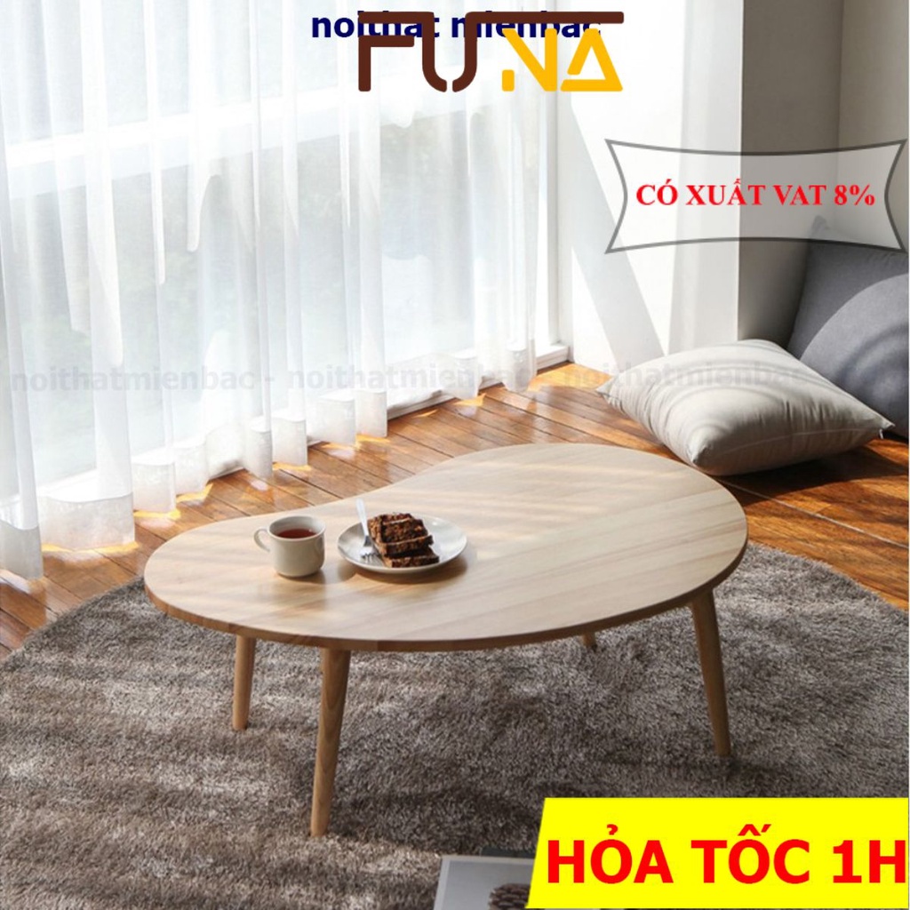 Bàn trà hạt đậu, dùng làm bàn sofa phòng khách, chân gỗ tự nhiên cao tựa 30 hoặc 40cm phù hợp với mọi nhu cầu