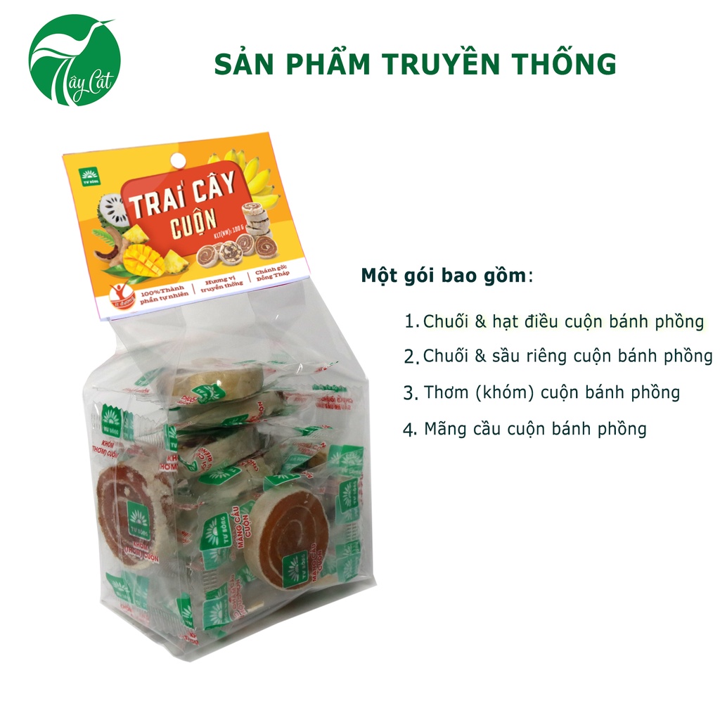 Trái cây cuộn Tư Bông- mix 4 vị 100g