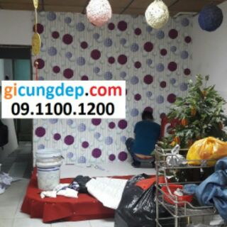 7m Giấy dán tường tú cầu tím 3D