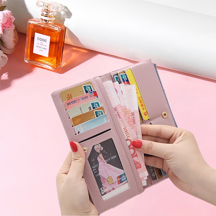 Ví Dài Nhiều Ngăn Đựng Thẻ Có Khóa Kéo Phong Cách Hàn Quốc Thời Trang 2022 Dành Cho Nữ