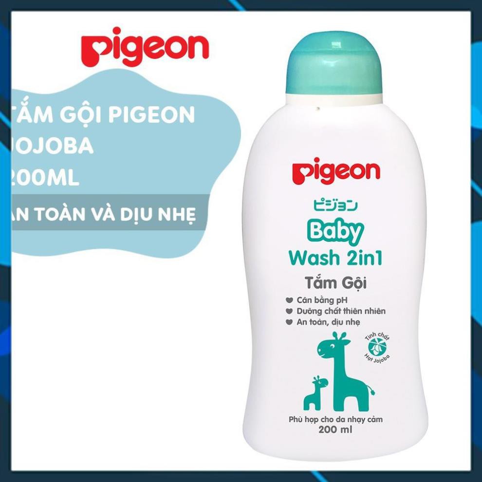 [Chính Hãng] Sữa tắm gội dịu nhẹ Pigeon 200ml 2in1 Hoa hướng dương / Jojoba