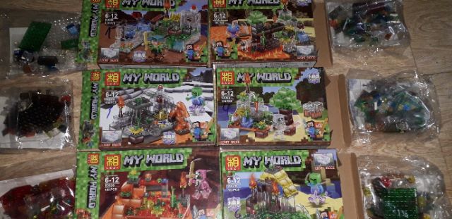 Lắp ráp 1 hộp Minecraft MyWord 93026 có từ 100 chi tiết bằng nhựa ABS