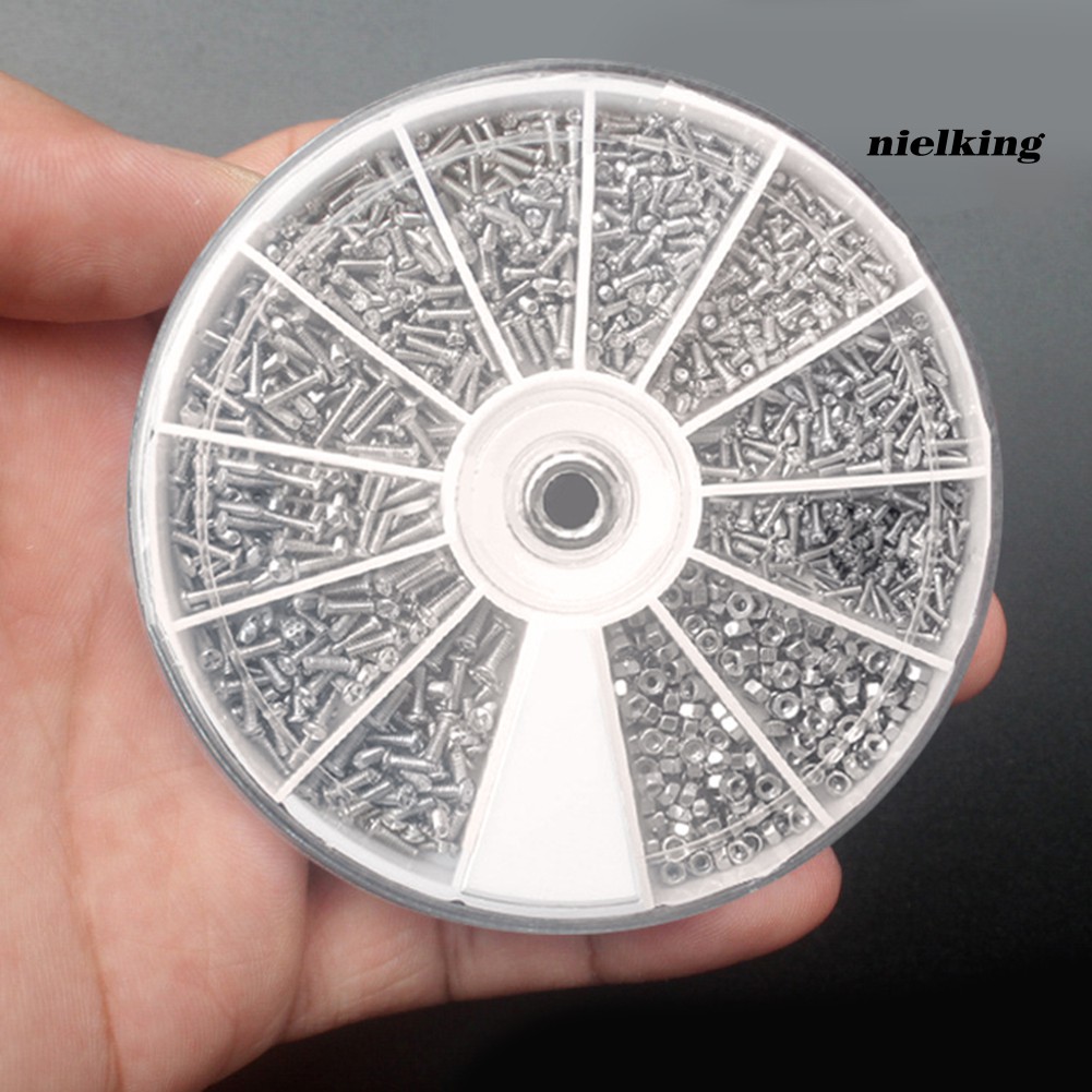 Bộ 600 / 1000 ốc vít M1.2 / 1.4 / 1.6 chất lượng cao chất liệu thép không gỉ