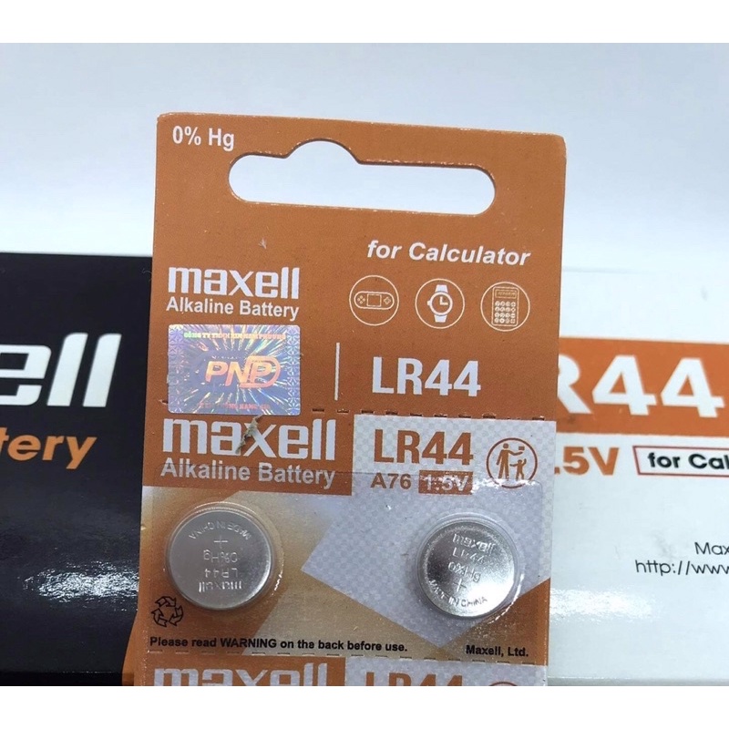 Pin cúc áo 1.5V MAXELL LR44, A76, AG13 Alkaline dùng cho Đồng hồ, máy tính, điều khiển, đồ chơi.