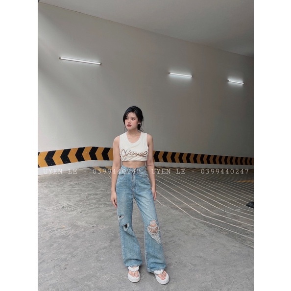 Áo ba lỗ bo chữ kim sa