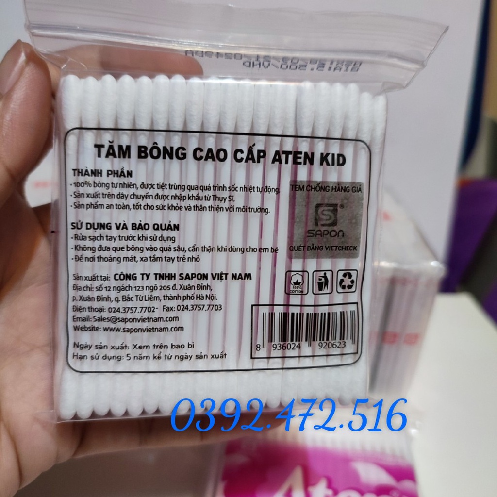 12 gói gòn rái tai cây bé ATEN.