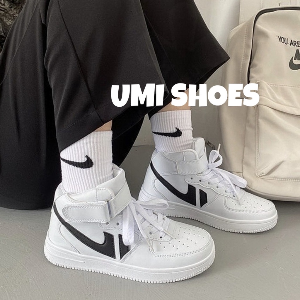 Giày thể thao cổ cao hàng đẹp, Giày cao cổ nữ nâng đế cao 3cm chất da thoáng chân phong cách cá tính đẹp | BigBuy360 - bigbuy360.vn