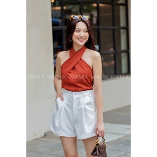 Áo cổ yếm dạo phố cực xinh - Hàng thiết kế Mixmix - Hình ảnh độc quyền shop tự chụp
