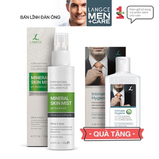 Khoáng Xịt Dưỡng Trắng Da Giữ Ẩm, Cân Bằng pH Da Khô 120g TẶNG Gel Vệ Sinh 100ml LANGCE dành cho nam