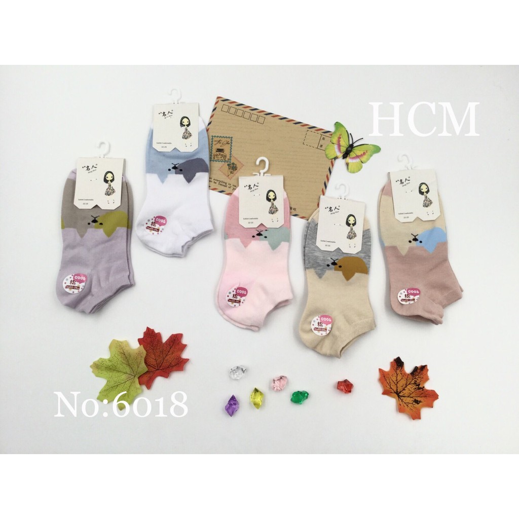 [Rẻ Vô Địch] Combo 5 Đôi Vớ Thời Trang Cổ Ngắn 6018 - FS0071