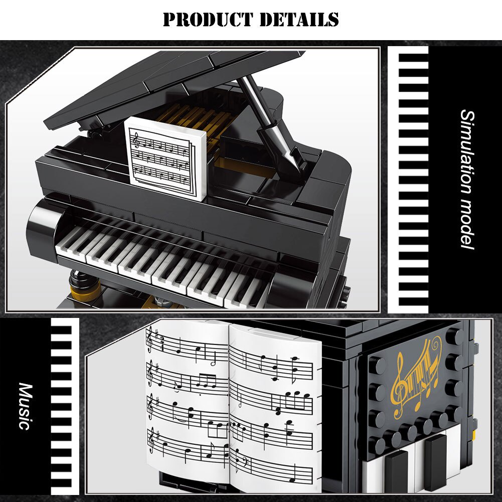 Đồ chơi Lắp ráp Mô hình SEMBO 708600 Piano Gramophone Bluetooth Speaker Phone Stand