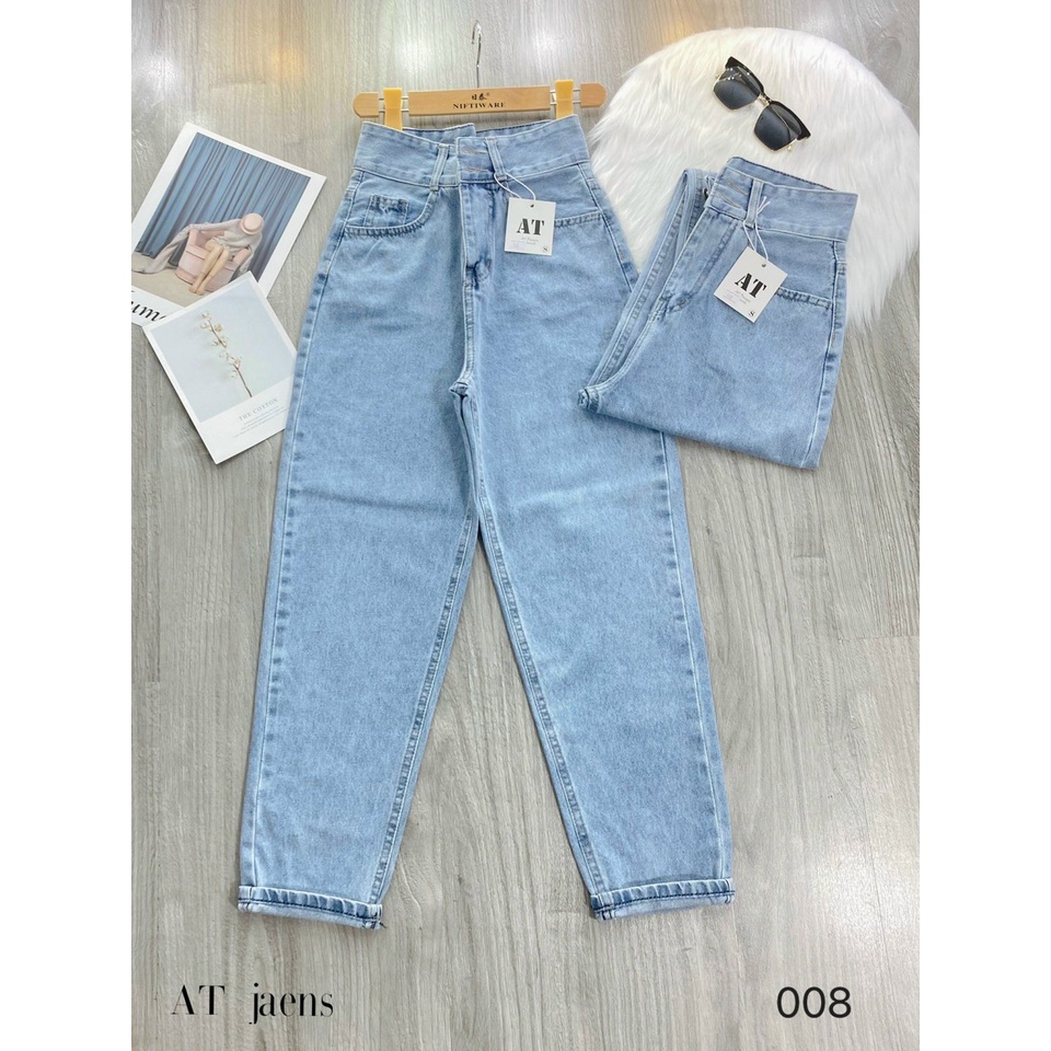 Quần Jeans Hagu Baggy Nữ Cạp cao 2 nút Chuẩn Form Hack dáng Chất liệu Cao cấp Trẻ trung cực hot